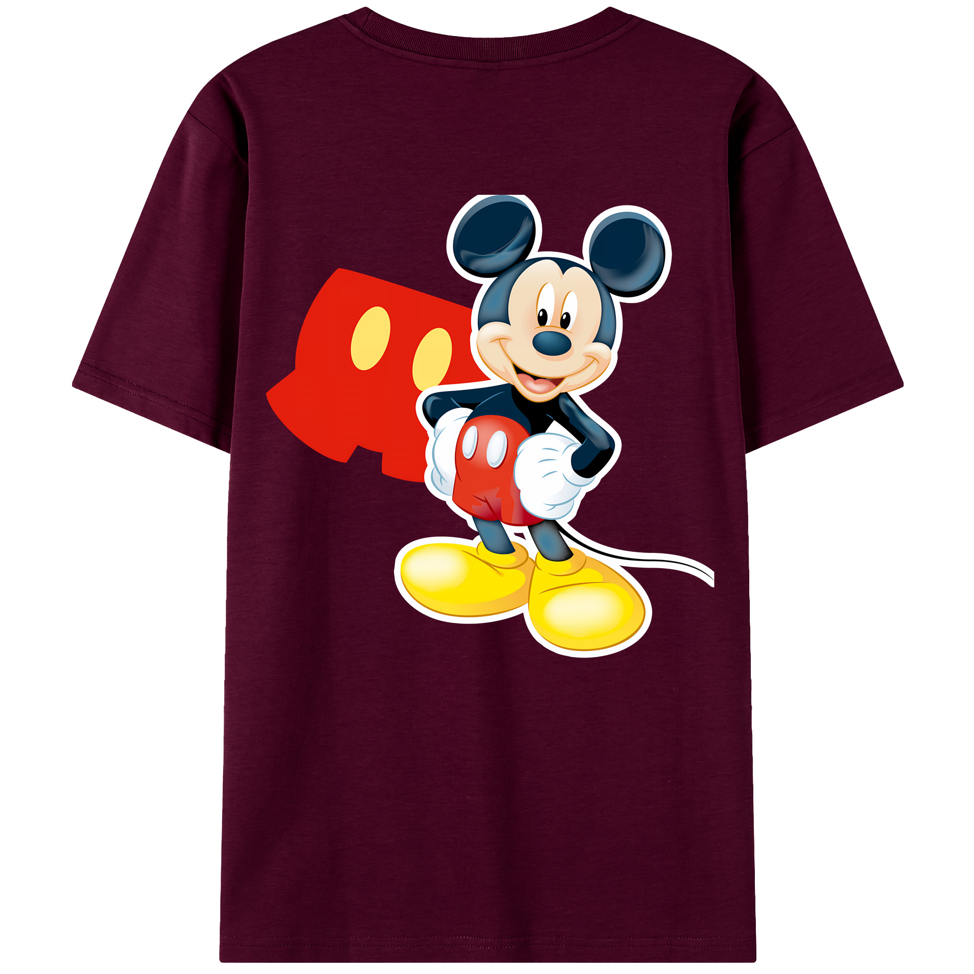 ミッキーマウス Mickey Mouse レディース半袖Tシャツ(バックプリント)